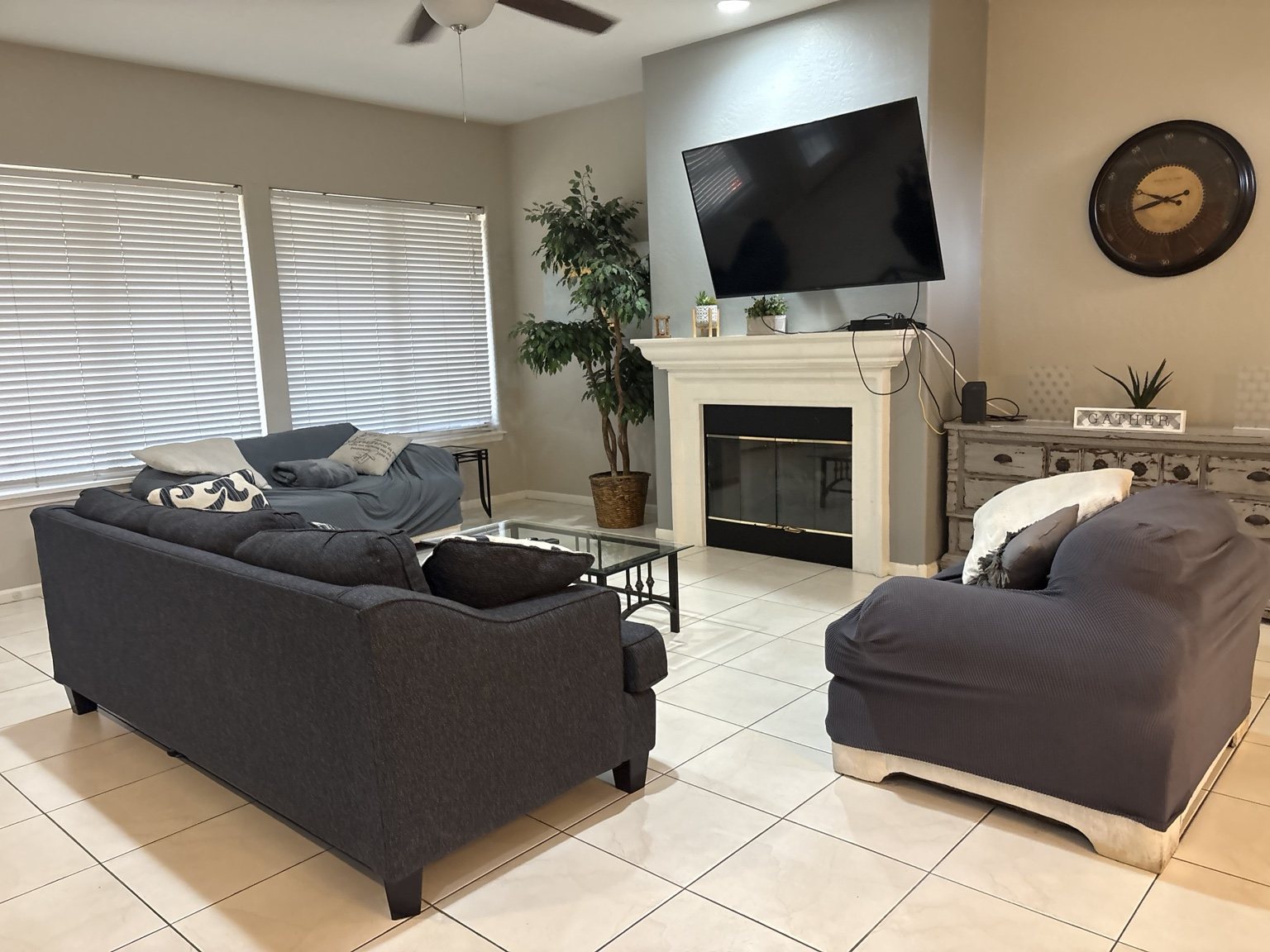 Living area after an Airbnb cleaning