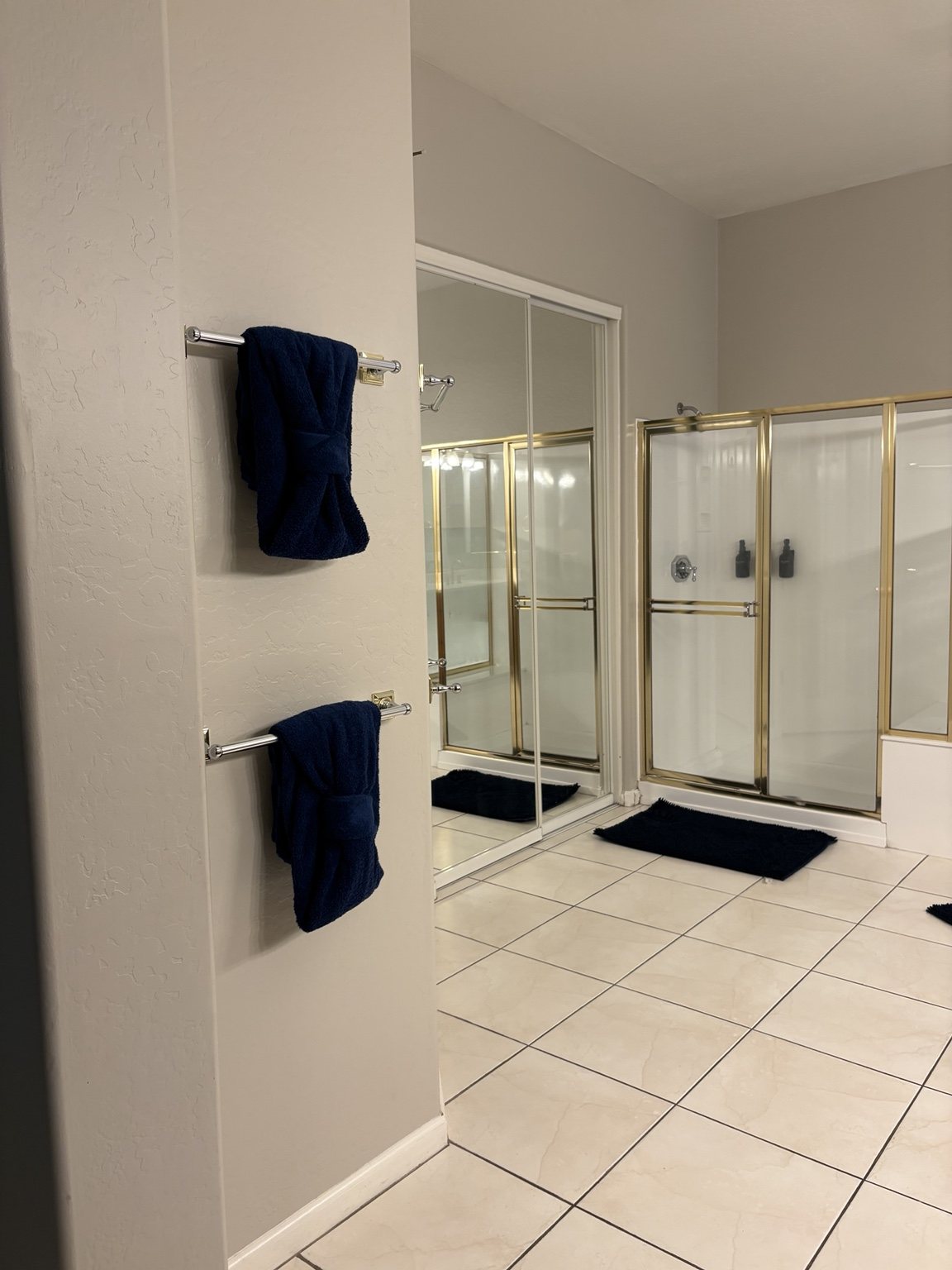 Shower and tile floor after cleaning